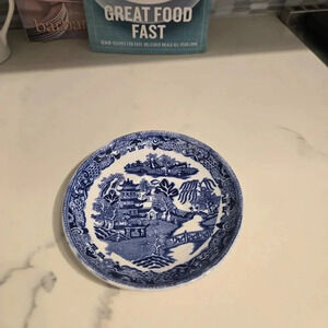 Ridgway Semi China England Blue White Pagoda saucer